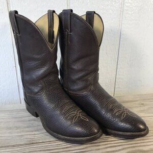 Justin Shrunken Hide Mens Brown Leather Cowboy Boots 9.5 E 3288 USA